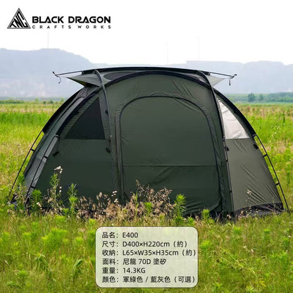 BLACK DRAGON 黑龍E400戶外露營帳篷過夜防暴雨可摺疊便捷式大空間