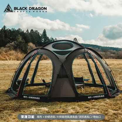 BLACK DRAGON S480 70D尼龍版超大空間星空頂露營帳篷可拼接拓展