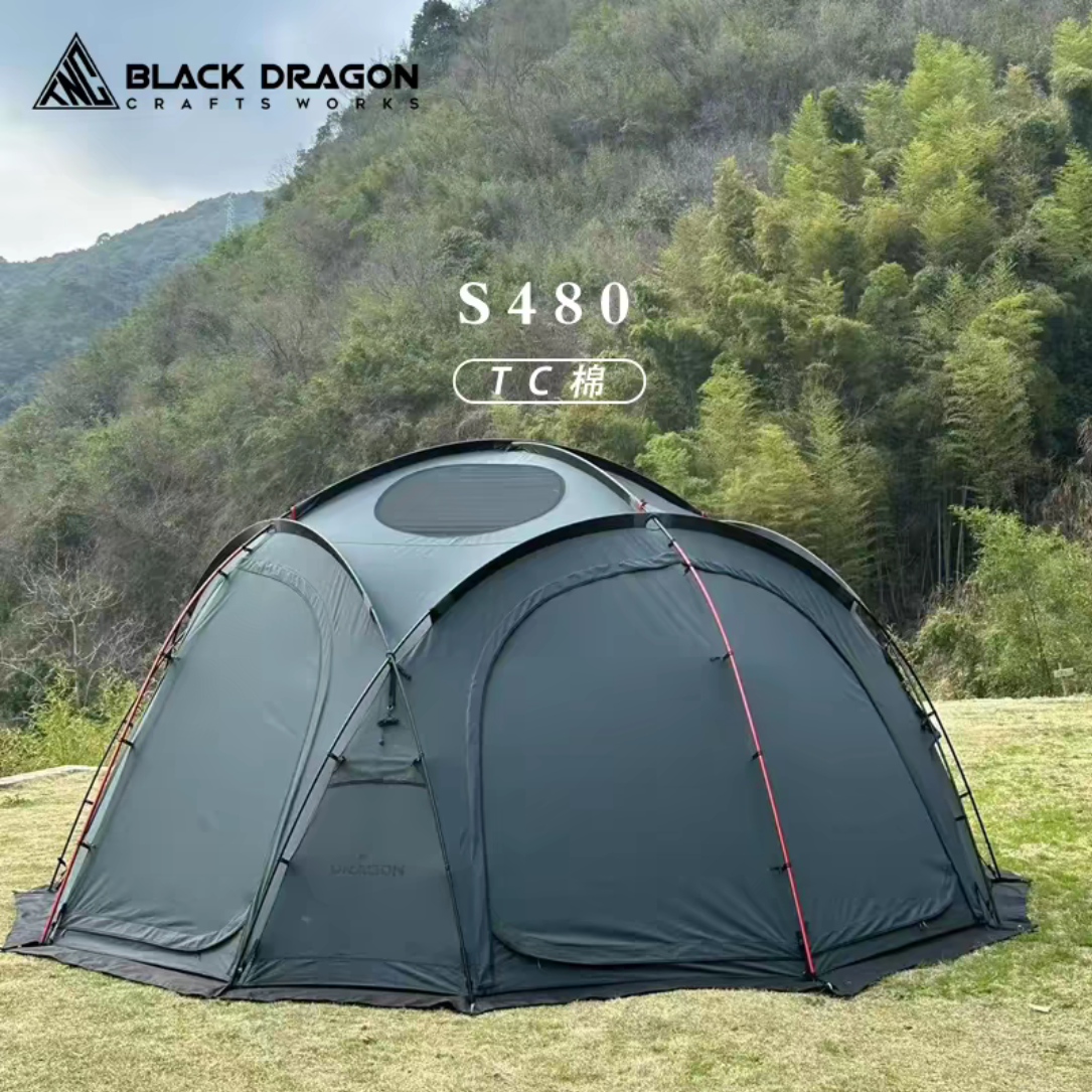BLACK DRAGON S480 TC棉版超大空間星空頂露營帳篷可拼接拓展