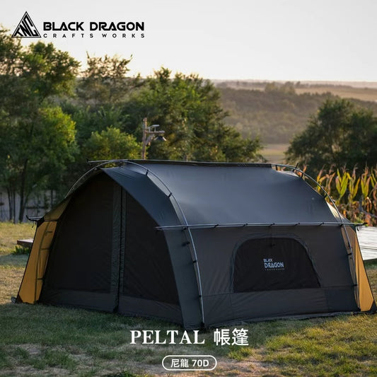 BLACK DRAGON  PELTAL黑龍戶外露營客廳帳篷大型防雨過夜摺疊式便攜野營隧道帳篷