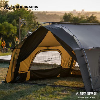 BLACK DRAGON  PELTAL黑龍戶外露營客廳帳篷大型防雨過夜摺疊式便攜野營隧道帳篷