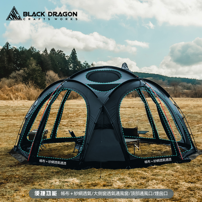 BLACK DRAGON S480 TC棉版超大空間星空頂露營帳篷可拼接拓展