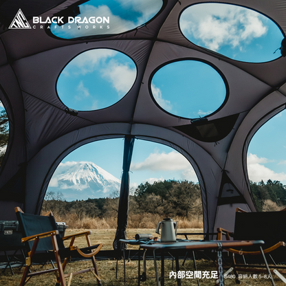 BLACK DRAGON S480 TC棉版超大空間星空頂露營帳篷可拼接拓展
