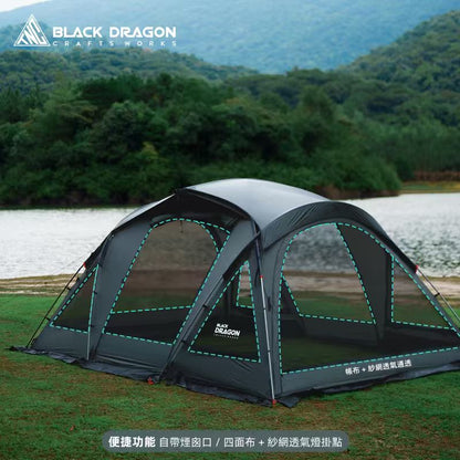 BLACK DRAGON 黑龍天舟隧道帳篷專業戶外露營過夜防雨便捷式四季帳